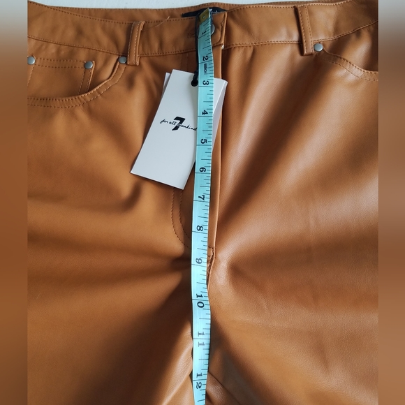 NWT 7 For All Mankind Women's Faux Leather Pants Size Medium Camel - Picture 7 of 16